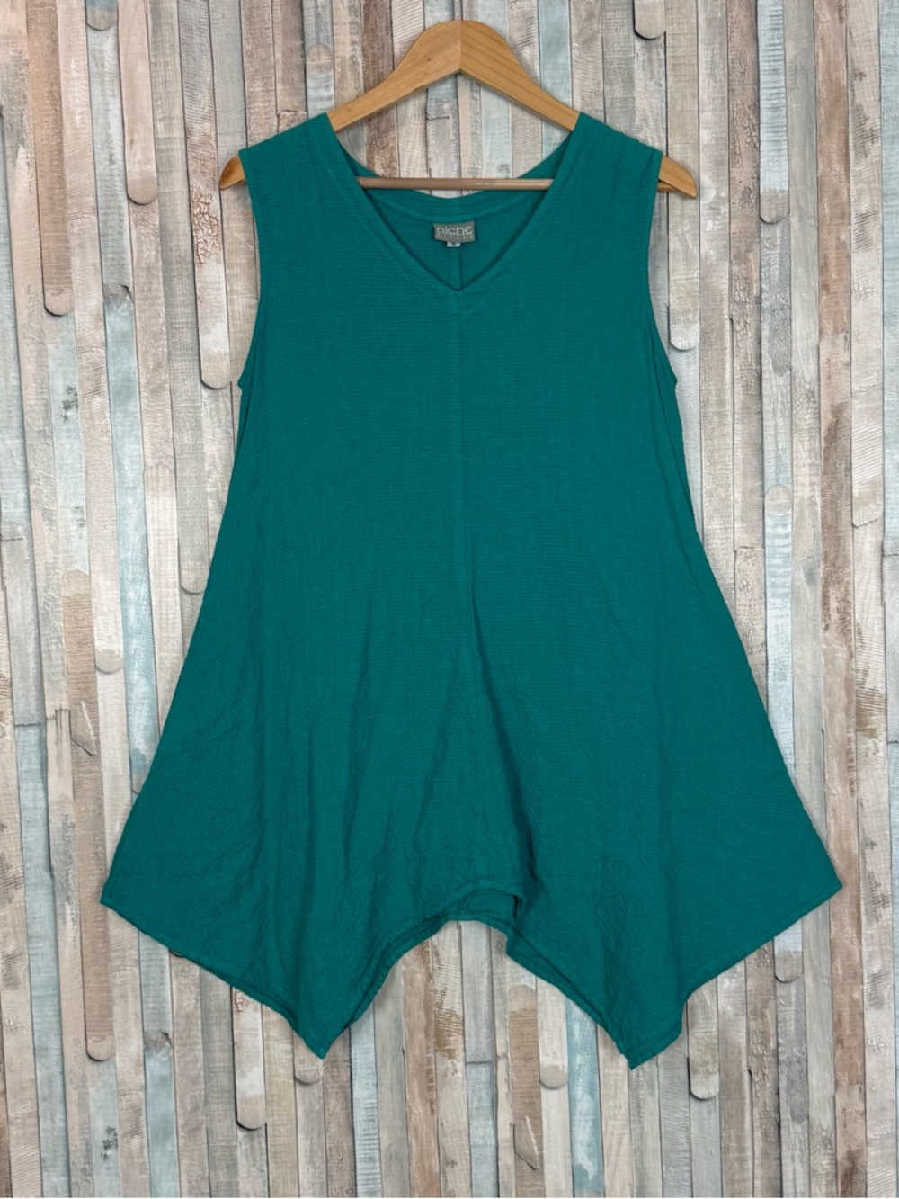 Niche S Asymmetric Textured Linen Flora Tunic Tank Top Nilgun Derman Lagenlook